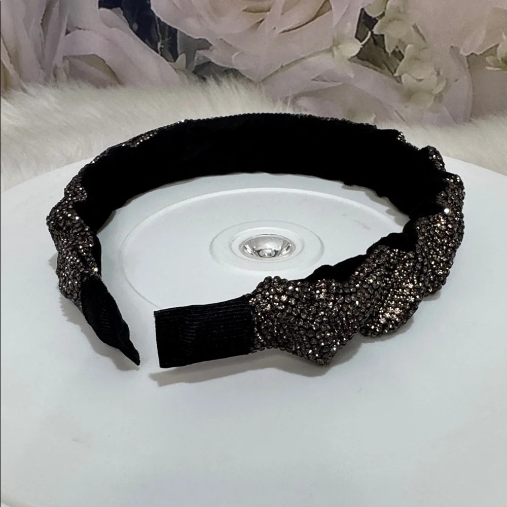 Elegant Brown  and Crystal Rhinestone Headband